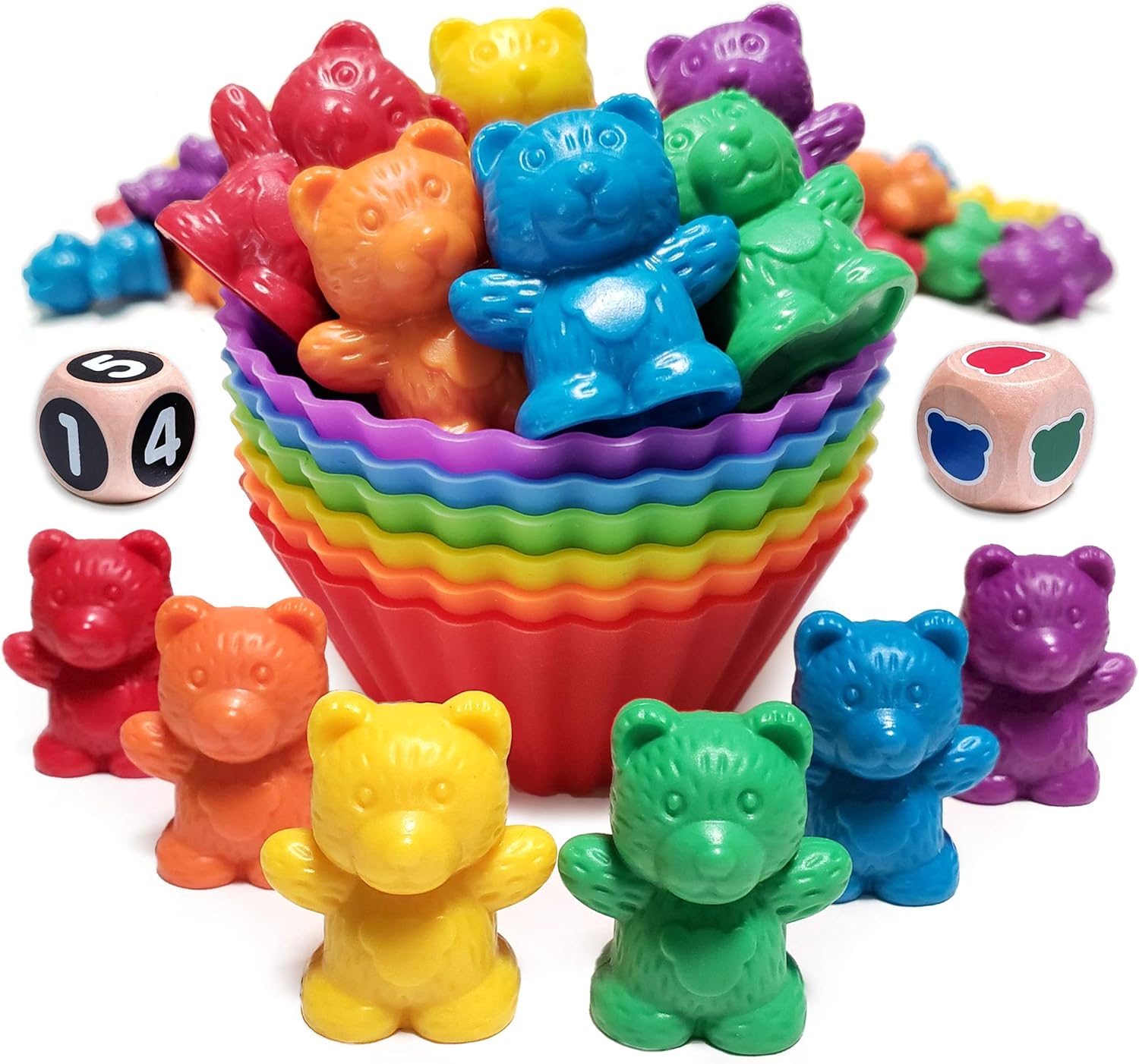 Jumbo Counting Bears Matching Game - Montessori Fine Motor Learning Toys for 2 Year Olds with Stacking Cups, 60 Preschool Math Manipulatives, 2 Toddler Games Dice, Toy Storage & Activities eBook
